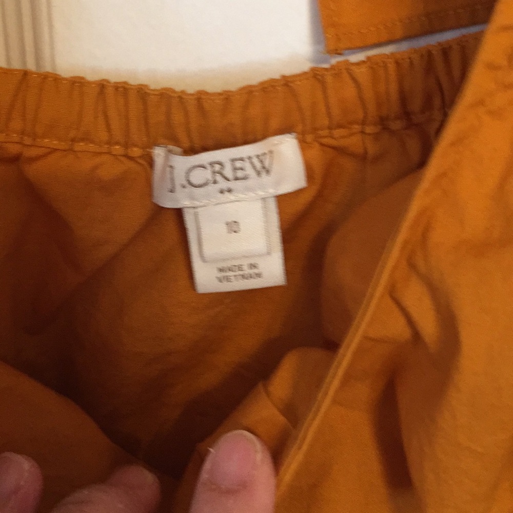 J Crew Mustard Ruffle Top - Picture 2 of 2